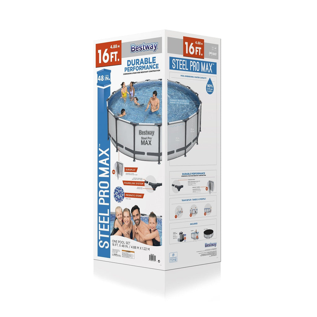 Piscine hors sol ronde Bestway Steel Pro MAX avec pompe et couverture