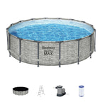 Piscine hors sol ronde Bestway Steel Pro MAX avec pompe et couverture