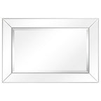 Miroir mural rectangulaire biseauté transparent HD pour salle de bain, coiffeuse, chambre, 3 tailles