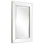 Miroir mural rectangulaire biseauté transparent HD pour salle de bain, coiffeuse, chambre, 3 tailles