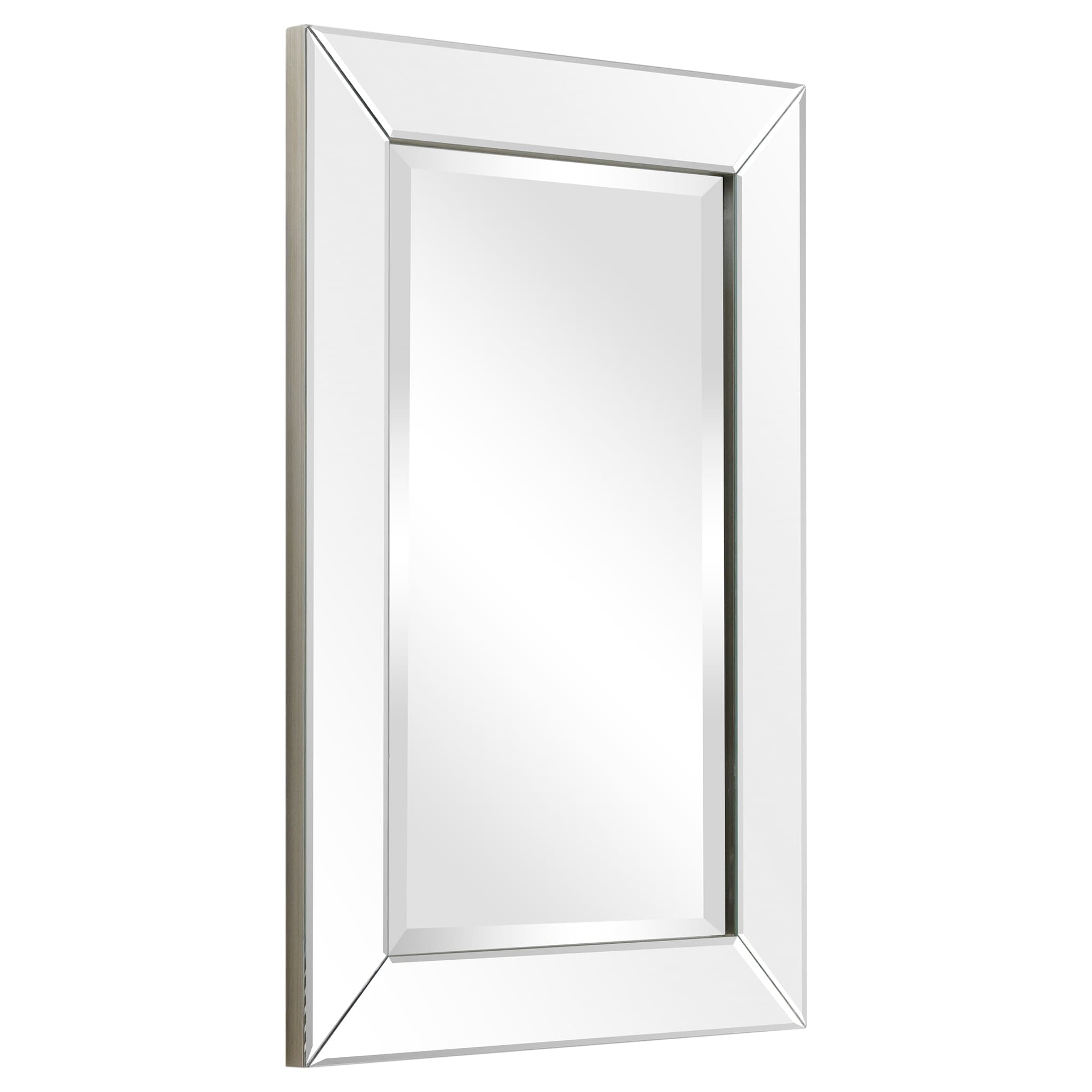 Miroir mural rectangulaire biseauté transparent HD pour salle de bain, coiffeuse, chambre, 3 tailles