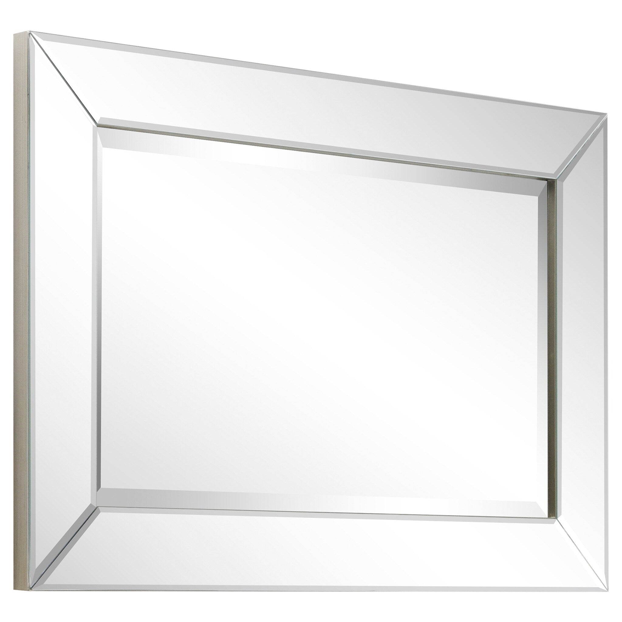 Miroir mural rectangulaire biseauté transparent HD pour salle de bain, coiffeuse, chambre, 3 tailles