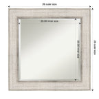 Miroir mural de salle de bain en bois biseauté - Cadre argenté à motif treillis - Argent treillis