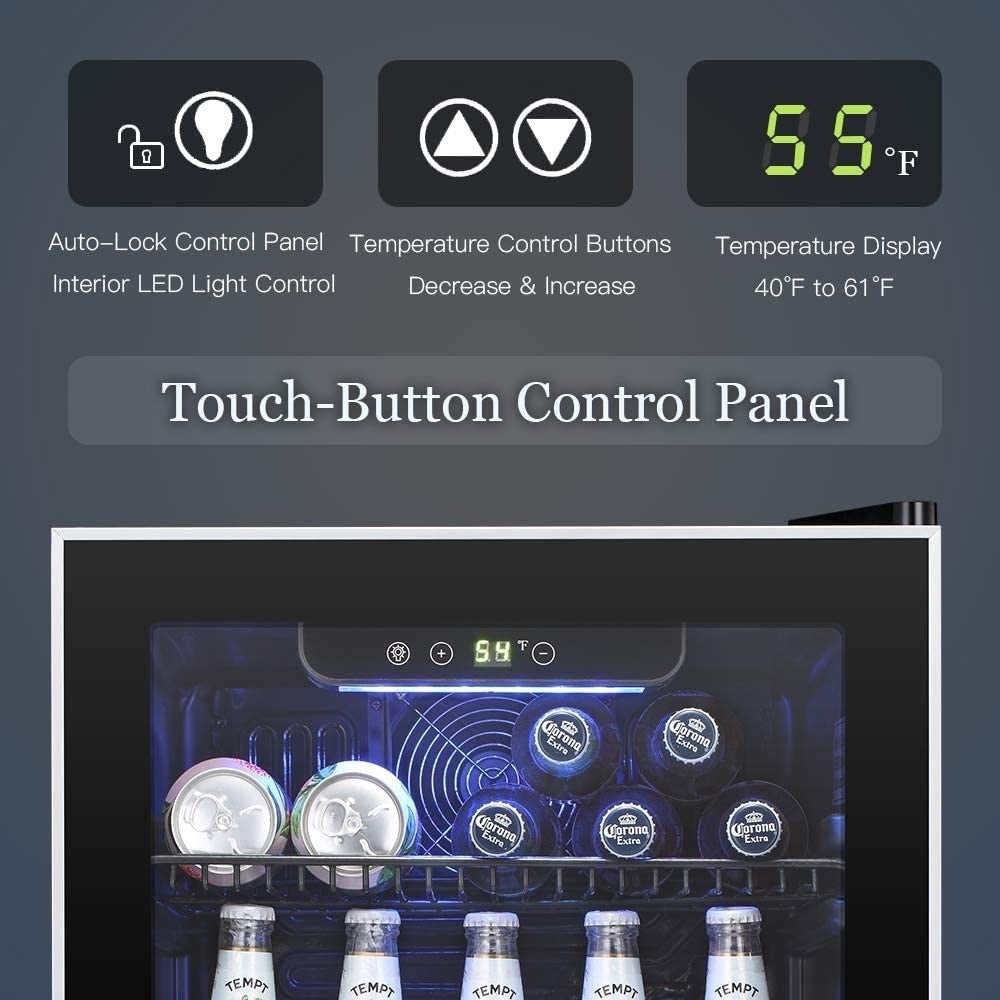 Réfrigérateur à boissons - Mini-réfrigérateur 120 canettes avec porte vitrée