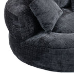 Pouf poire géant noir surdimensionné en chenille de 42,52 pouces avec trois coussins pour chambre à coucher