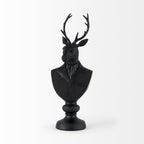 Buste de cerf en résine noire, sculpté - 15 cm (L) x 20 cm (P) x 58 cm (H)