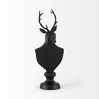 Buste de cerf en résine noire, sculpté - 15 cm (L) x 20 cm (P) x 58 cm (H)
