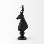 Buste de cerf en résine noire, sculpté - 15 cm (L) x 20 cm (P) x 58 cm (H)