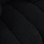 Canapé 3 places Teddy noir avec coussins de dossier et structure en bois