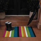 Tapis à poils longs Chilewich à rayures multicolores audacieuses 