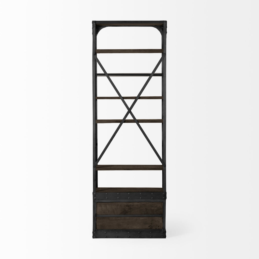 Petite bibliothèque Bennett avec cadre en métal canon de fusil