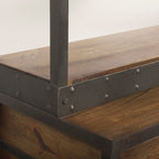 Grande bibliothèque Bennett avec cadre en cuivre 