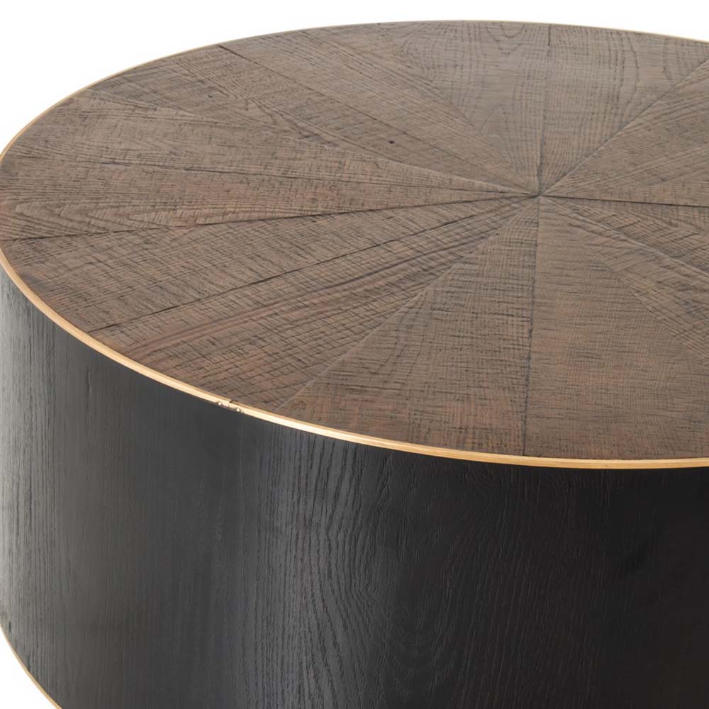 Table basse ronde Four Hands Perry 40 en ébène clair