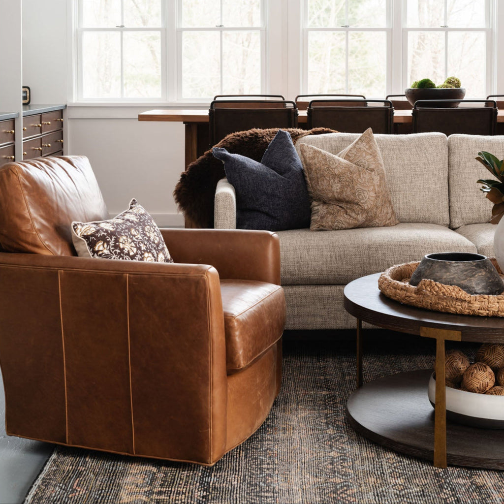 Fauteuil pivotant en cuir Murphey couleur châtaigne Stetson