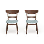 Chaises de salle à manger Abrielle en bois d'hévéa, style moderne du milieu du siècle (lot de 2), par Christopher Knight Home