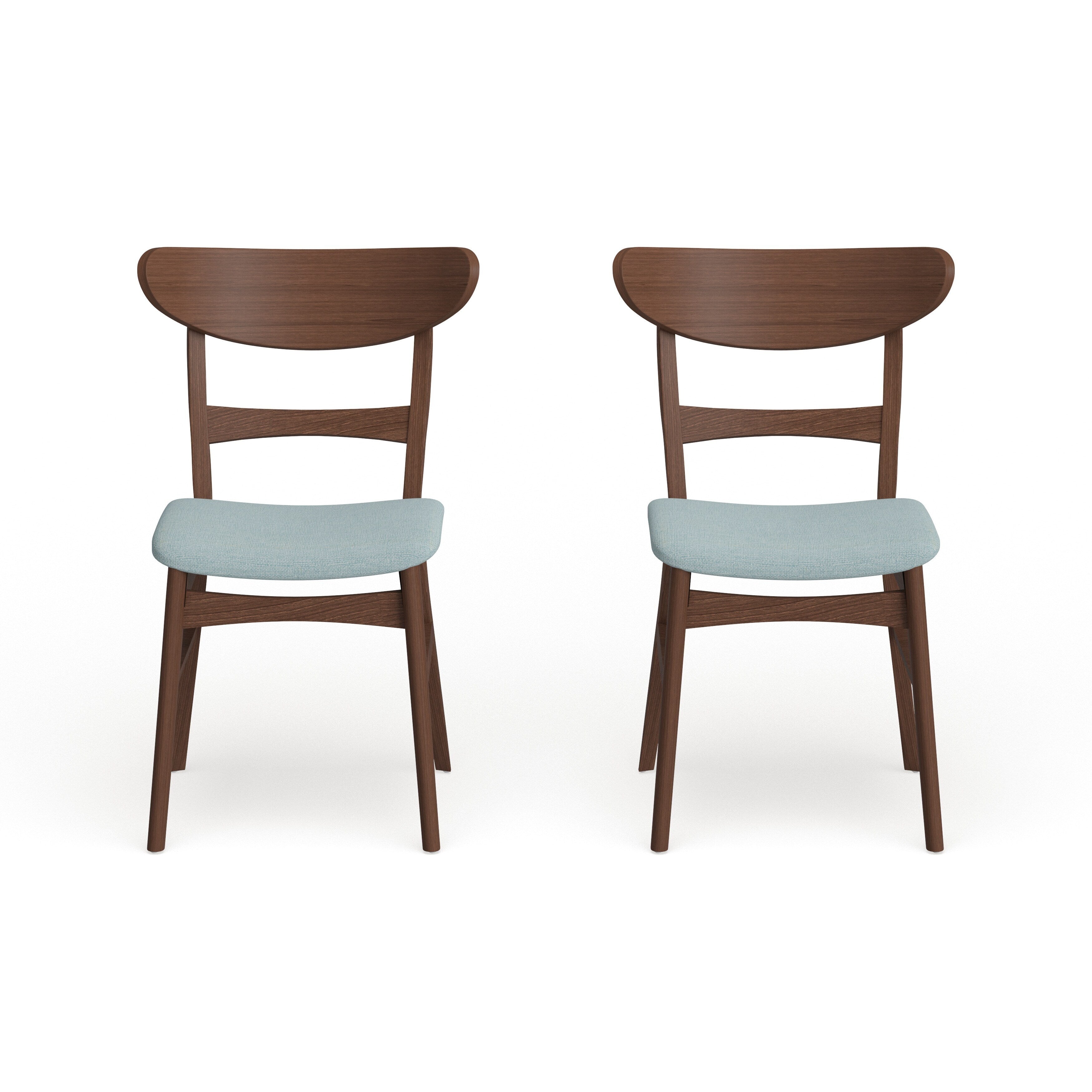 Chaises de salle à manger Abrielle en bois d'hévéa, style moderne du milieu du siècle (lot de 2), par Christopher Knight Home