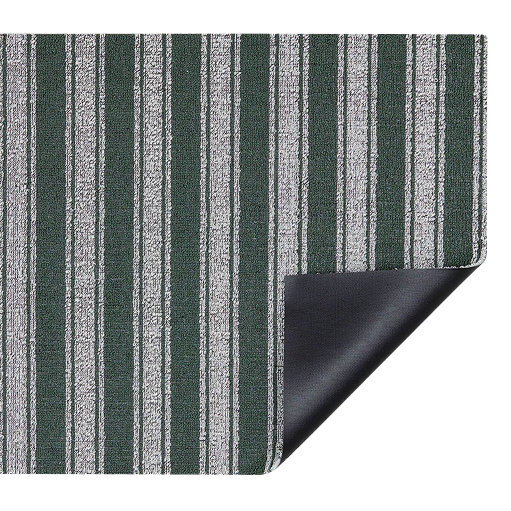 Tapis à poils longs rayé Chilewich Boardwalk - Fougère