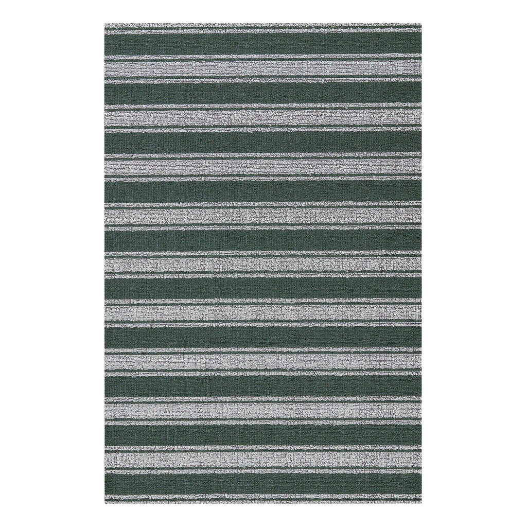 Tapis à poils longs rayé Chilewich Boardwalk - Fougère