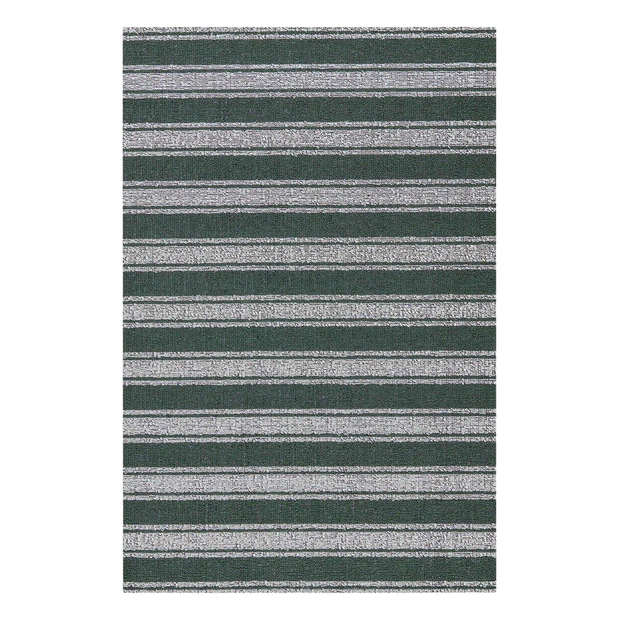 Tapis à poils longs rayé Chilewich Boardwalk - Fougère