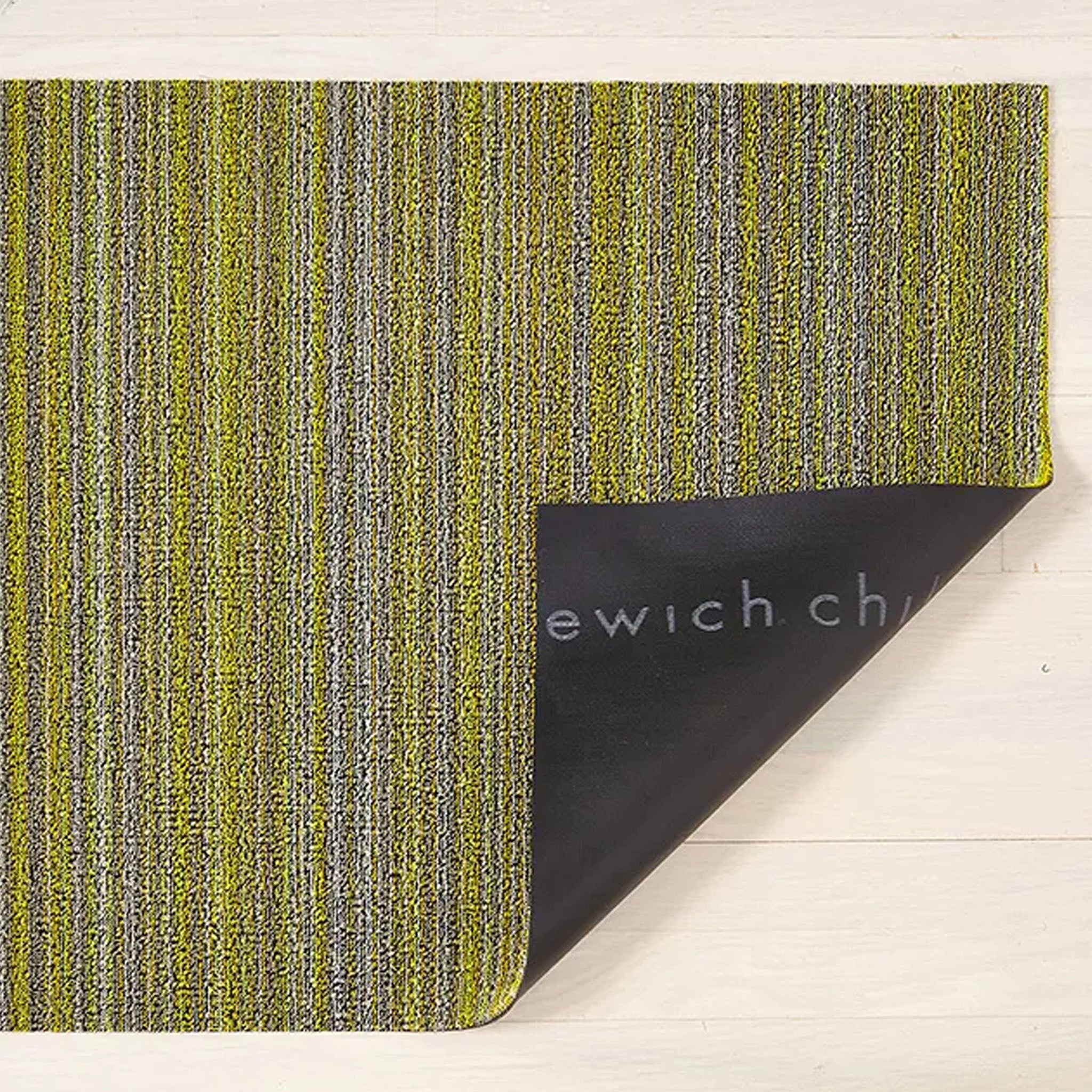 Tapis à poils longs Chilewich Citron à rayures fines 