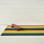 Tapis à poils longs Chilewich à rayures multicolores audacieuses 
