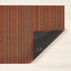 Tapis à poils longs à fines rayures orange Chilewich 