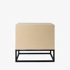 Meuble d'appoint Carina blanchi à la chaux et à cadre métallique