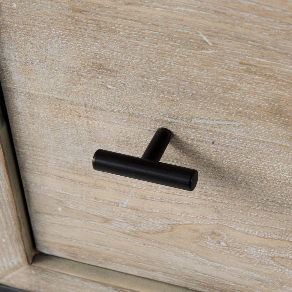 Meuble d'appoint Carina blanchi à la chaux et à cadre métallique