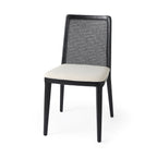 Chaise de salle à manger Amelia en rotin et bois noir (lot de 2)
