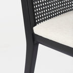 Chaise de salle à manger Amelia en rotin et bois noir (lot de 2)