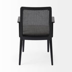 Fauteuil de salle à manger Amelia en rotin et bois noir (lot de 2)