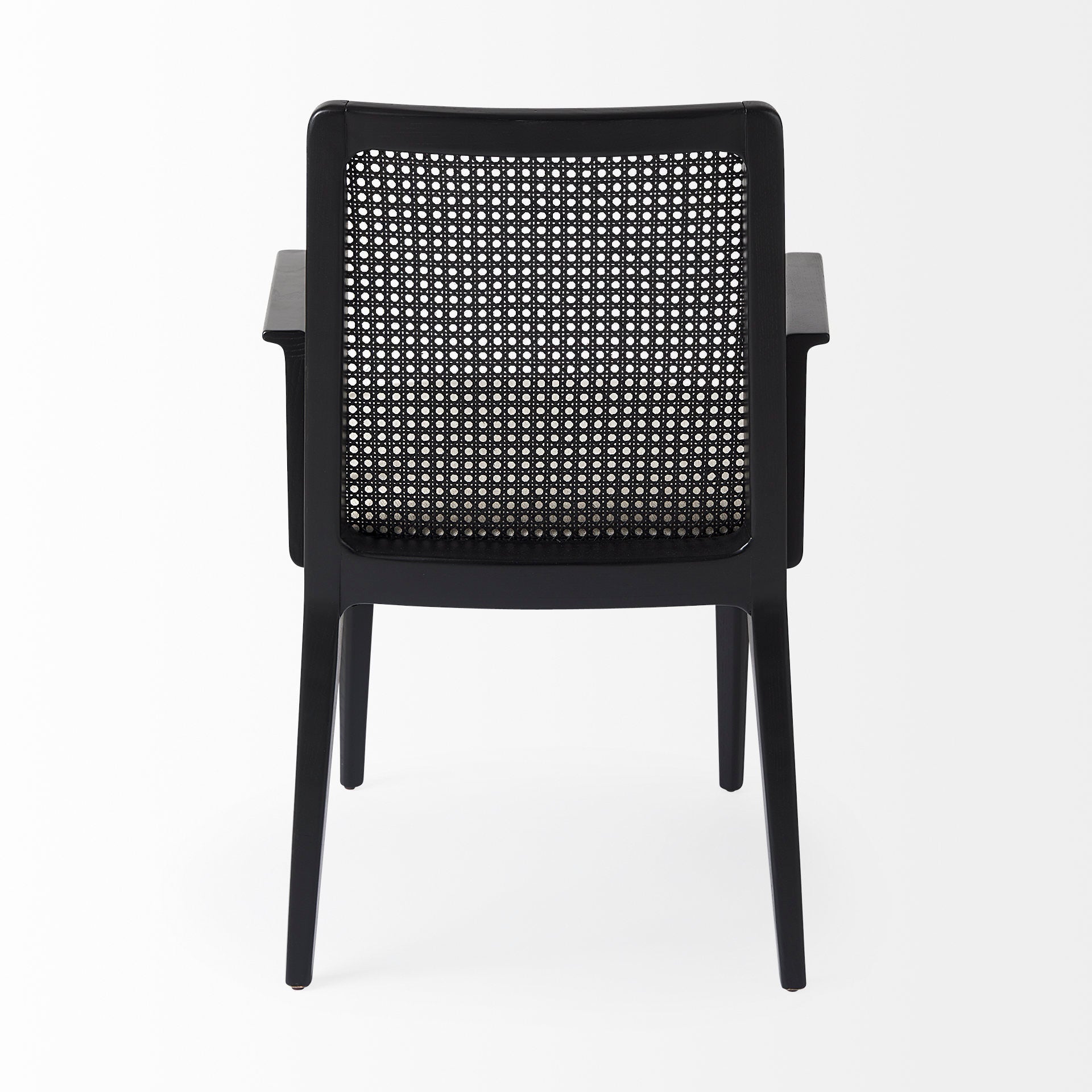 Fauteuil de salle à manger Amelia en rotin et bois noir (lot de 2)