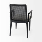 Fauteuil de salle à manger Amelia en rotin et bois noir (lot de 2)