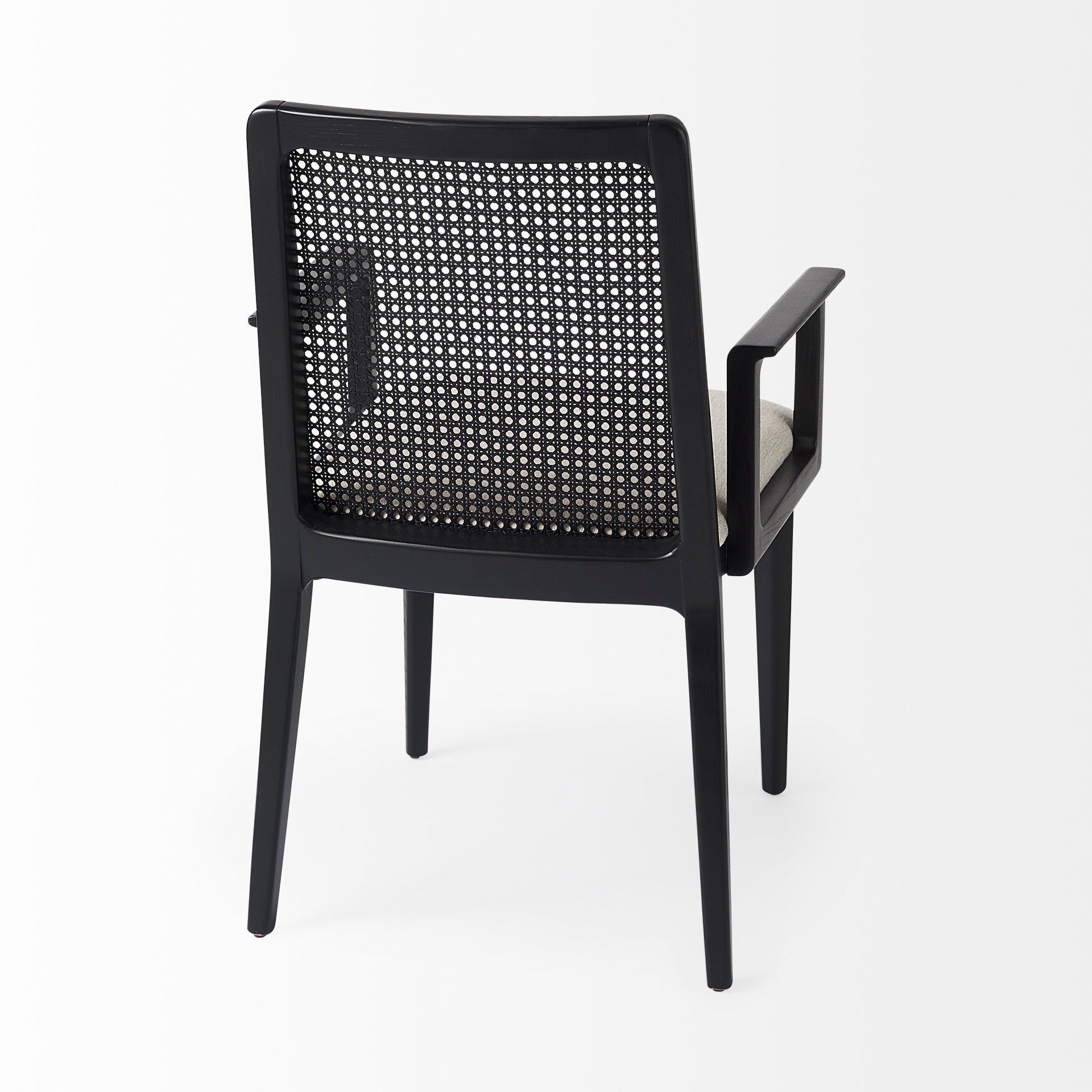 Fauteuil de salle à manger Amelia en rotin et bois noir (lot de 2)