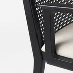 Fauteuil de salle à manger Amelia en rotin et bois noir (lot de 2)