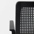 Fauteuil de salle à manger Amelia en rotin et bois noir (lot de 2)