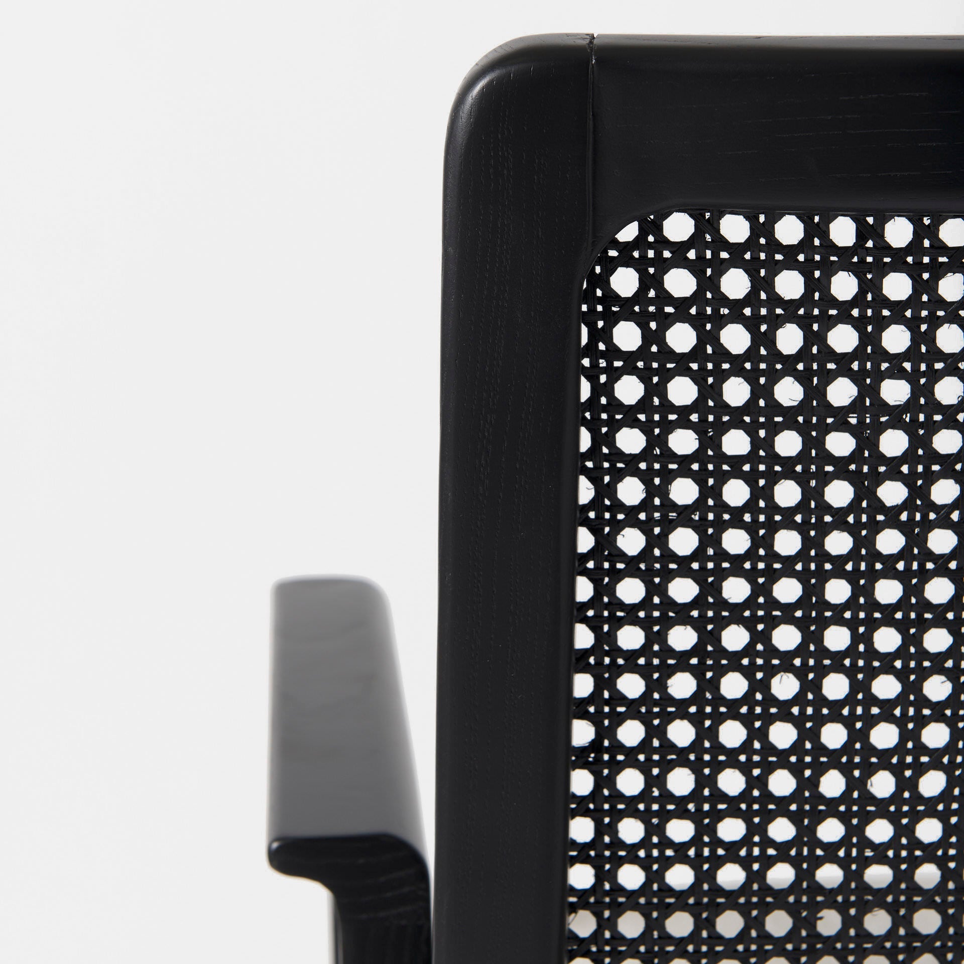 Fauteuil de salle à manger Amelia en rotin et bois noir (lot de 2)