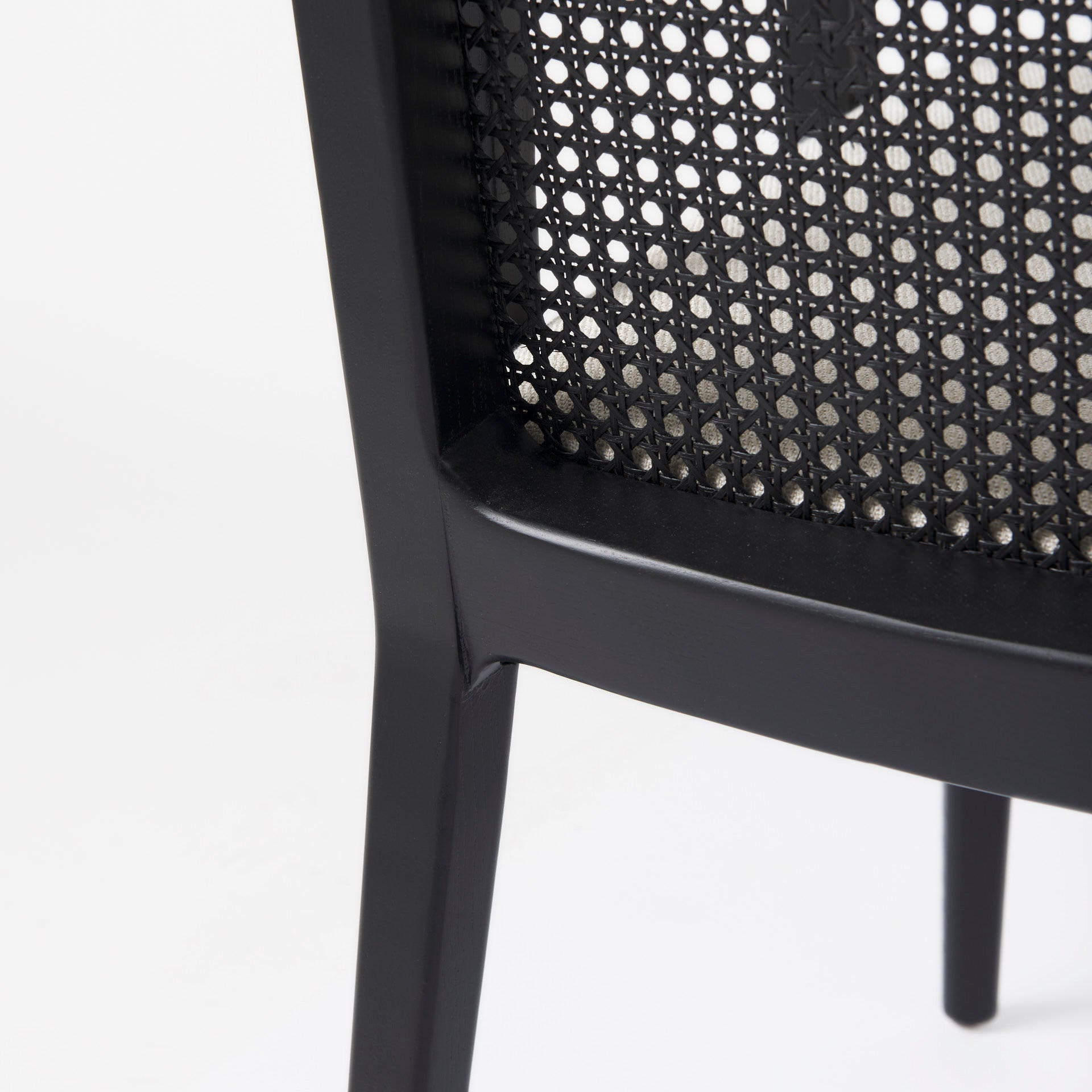 Fauteuil de salle à manger Amelia en rotin et bois noir (lot de 2)