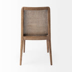 Chaise de salle à manger Amelia en rotin et bois, finition délavée (lot de 2)