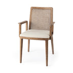 Fauteuil de salle à manger Amelia en rotin et bois, finition délavée claire (lot de 2)