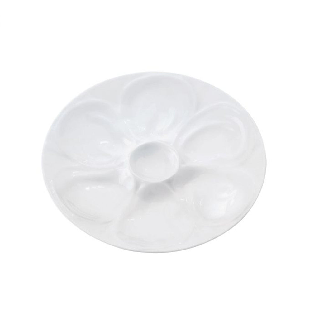 Assiette à huîtres en porcelaine blanche