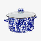 Marmite de 6 pintes en émail à tourbillon cobalt