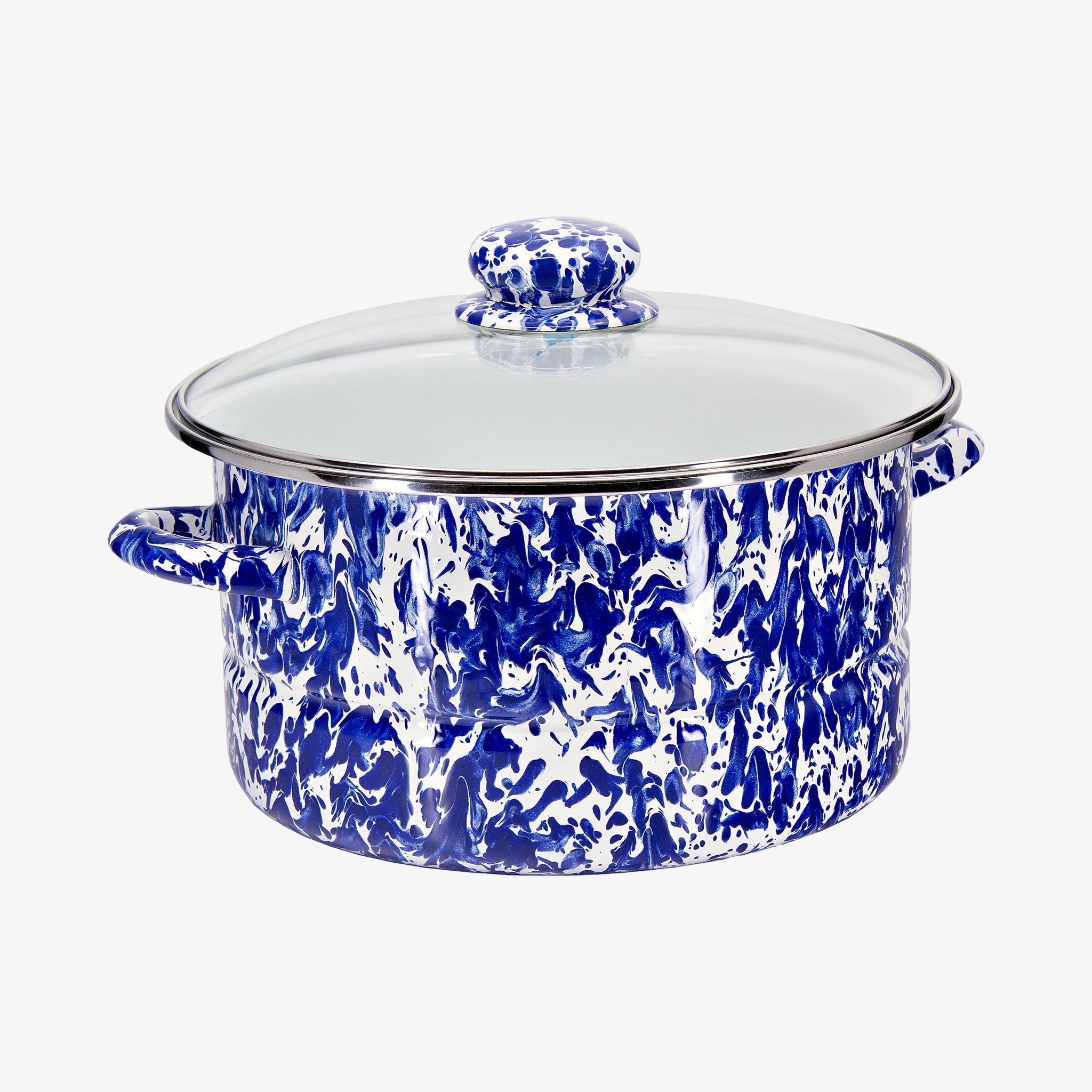 Marmite de 6 pintes en émail à tourbillon cobalt