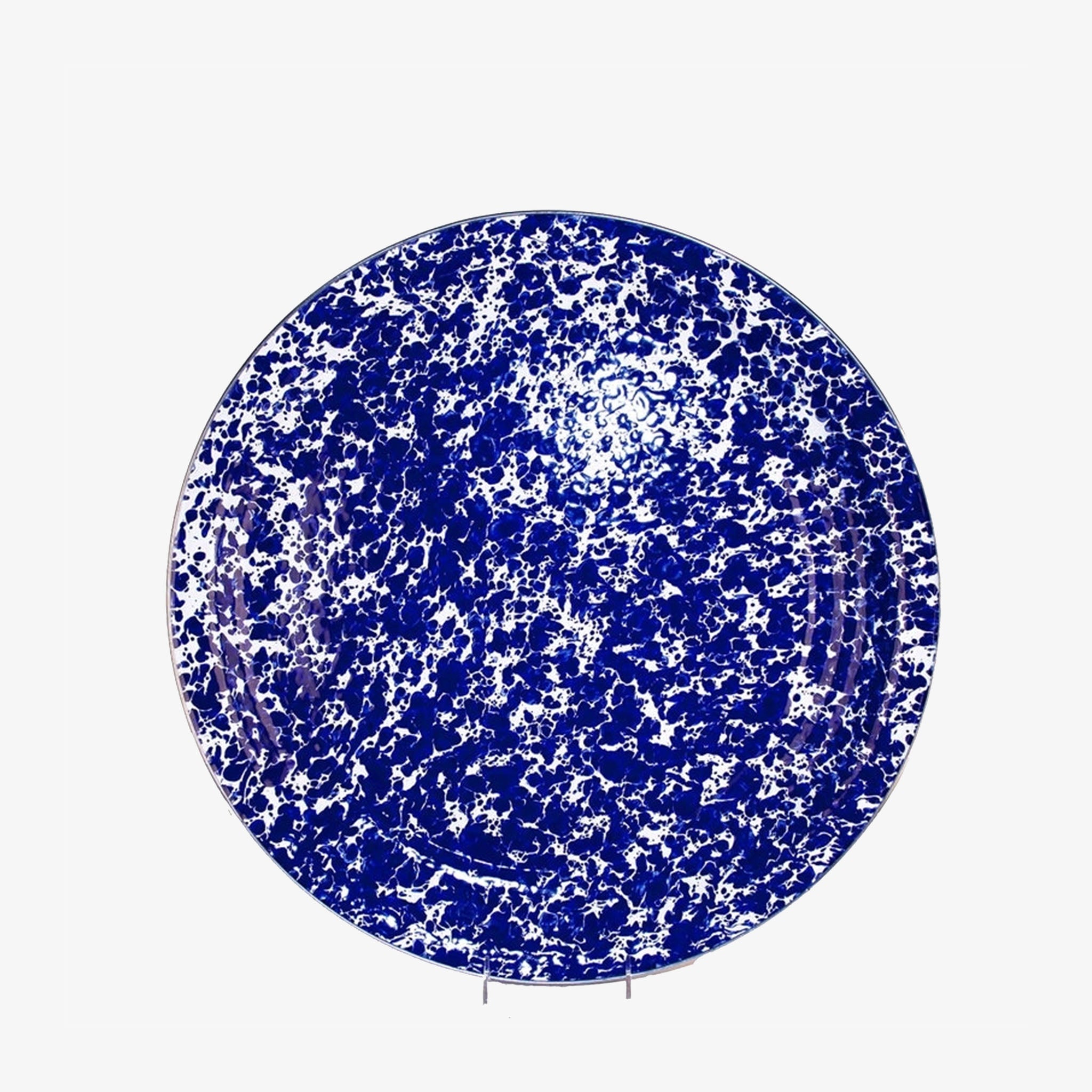 Plateau rond en émail à tourbillon cobalt