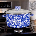 Marmite de 6 pintes en émail à tourbillon cobalt