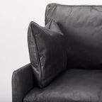 Fauteuil Colter en cuir noir