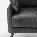 Fauteuil Colter en cuir noir