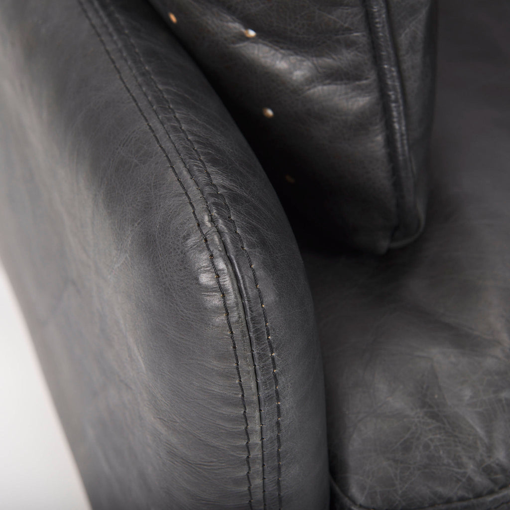 Fauteuil Colter en cuir noir