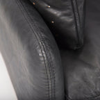 Fauteuil Colter en cuir noir