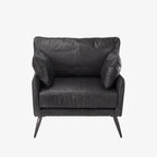 Fauteuil Colter en cuir noir